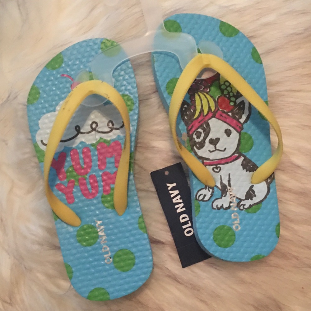 Cute blue flip flops
